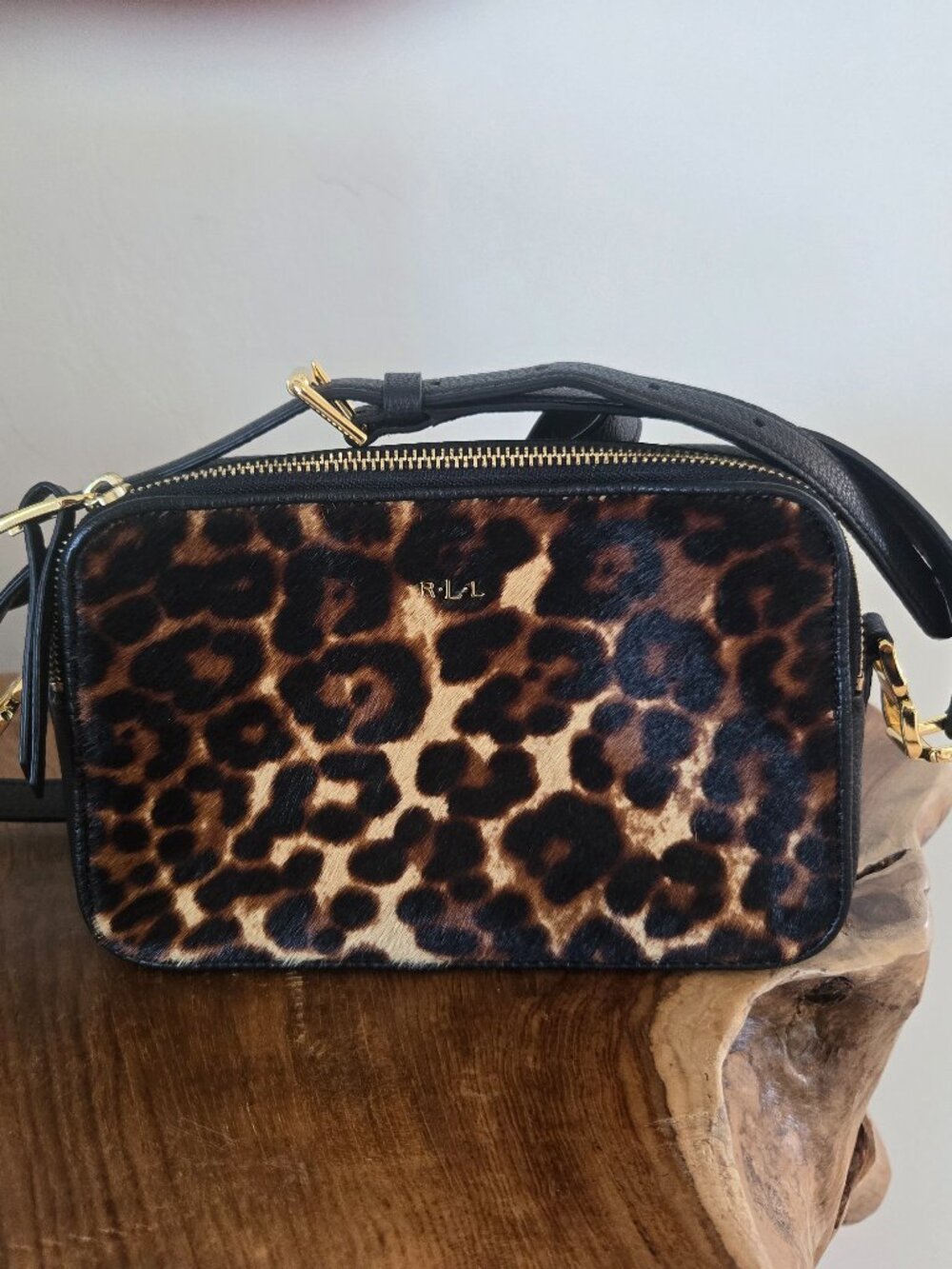 Lauren Ralph Lauren Leopard print calf hair crossbody bag